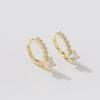 DIY Micro Inlaid Zircon round Ring Earrings European and American Style Bag Gold