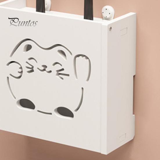 WiFi Router Storage Box Wall Mount Wooden Router Shelf Organizer Power Strip Cable Management Hider Rack for Modem Cable Router Cover