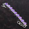 Браслет из пурпурного камня, уникальные ювелирные изделия, браслет из стерлингового серебра 925 пробы, регулируемый браслет-цепочка ручной работы, браслет с камнем по рождению, подарки для мамы