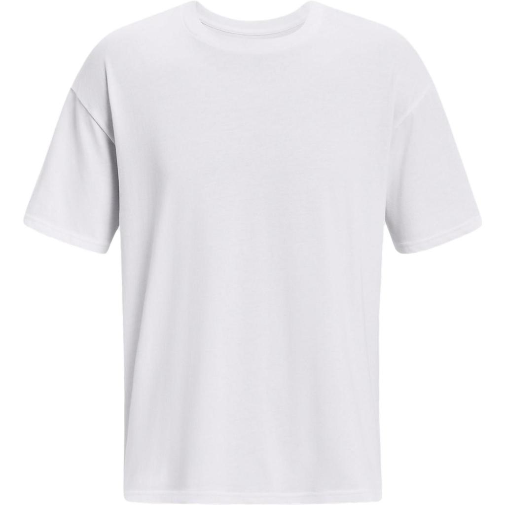 Under Armour Ua Oversize Heavyweight Short Sleeve Solid Color A-Neck T Shirt Men Tops White 1384037-100