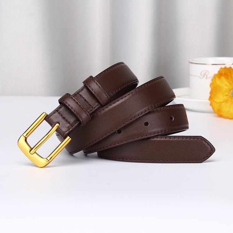Japanese And Korean Lady Style Pure Cowhide Belt Women'S Simple Casual Jeans Belt Decorative Versatile Leather Women'S Belt