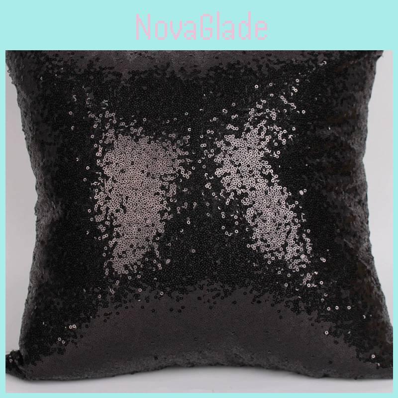 40x40cm Sequin Pillow Cover With Solid Color Design For Bedroom And Living Room