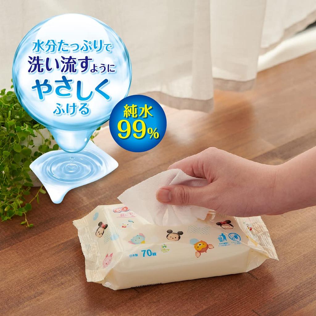 Taprich Влажные салфетки GOOON Baby 840 салфеток Салфетки x 12 [Детский сменный блок] Салфетки, безопасные для кожи, (70 упаковок) [Распродажа кейсов] (Дисней Дизайн)