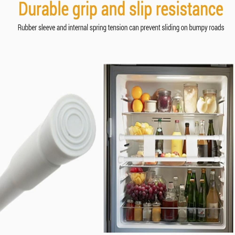 4 Pack 15.75 to 27.56 in Adjustable Refrigerator Bars Extendable Double Fridge Bars RV