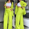 Women's Piece And Pants Suit Set Two High Waist Pants Set