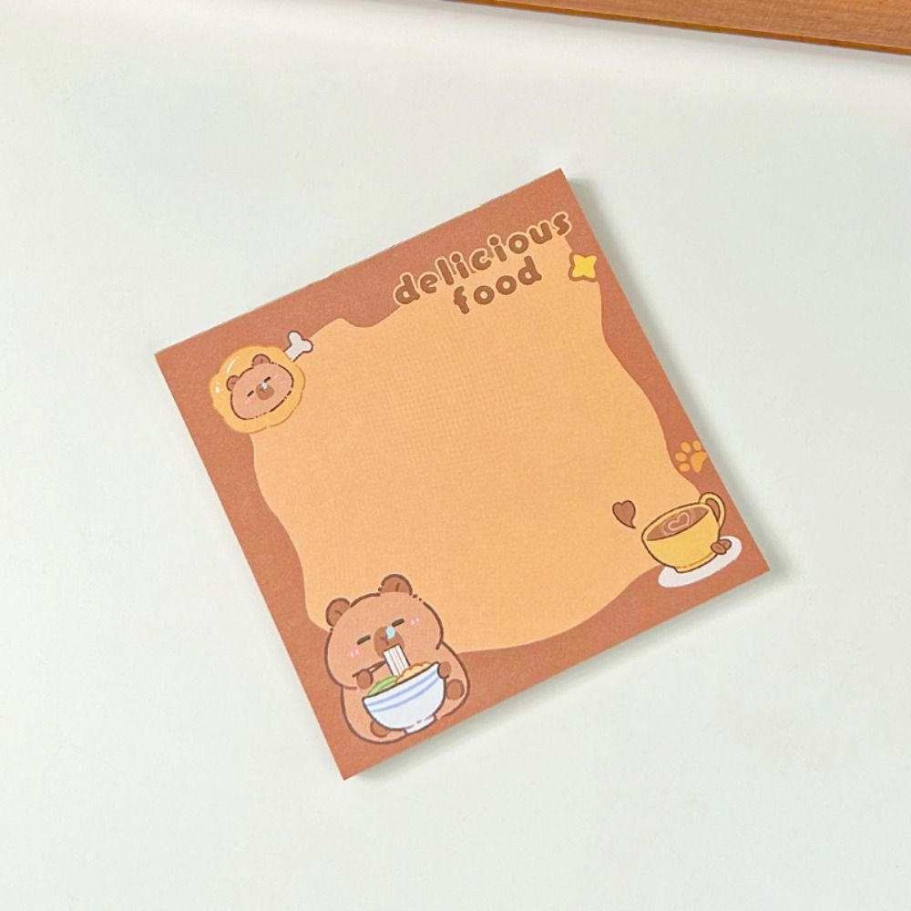50 листов Креативный блокнот для заметок с капибарой Каваий Мультяшные заметки для сообщений N-раз Липкие заметки Студент