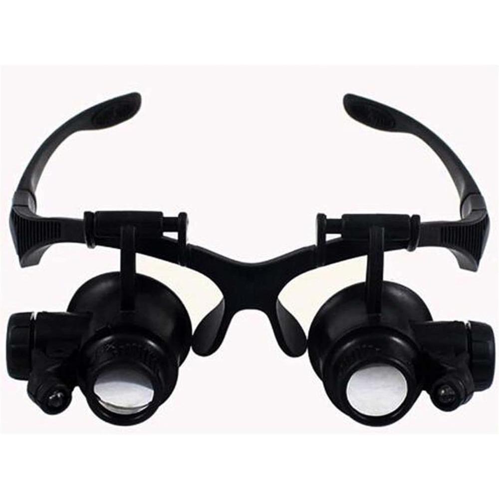 5x/15x/20x/25x binocular magnifying lens, wearable magnifying glass with LED light illumination, magnifying glass tool set.