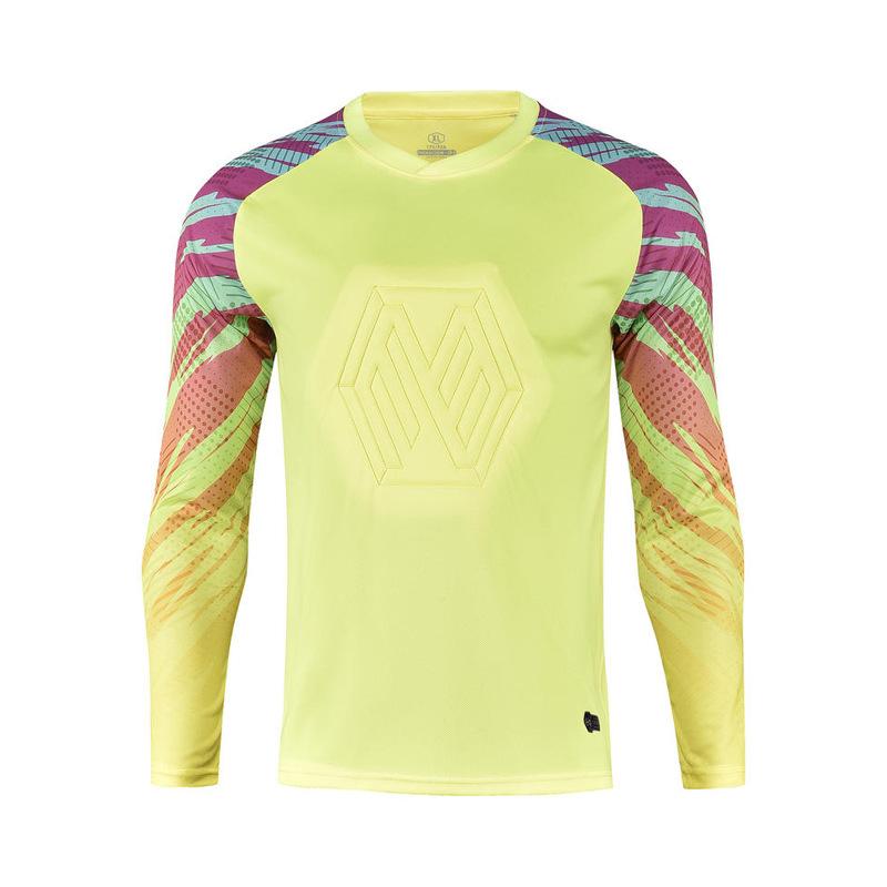 Football goalkeeper jersey set Men's adult long-sleeved sponge pads Game training goalkeeper jersey Spot wholesale