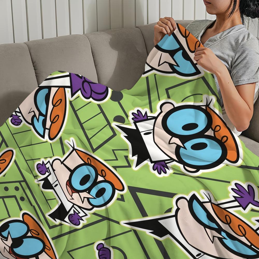 Blanket Cartoon For Soft Throw Blanket D-Dexters L-Laboratory for Picnic Bed Sofa Home Bedroom Cozy Warm Comfortable