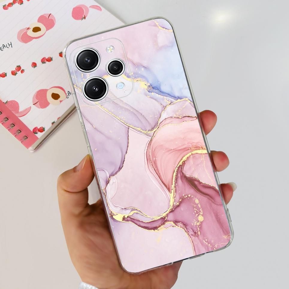 For Xiaomi Redmi 12 12c 4G Case Fashion Flower Dinosaur Soft Phone Cases For Xiaomi Redmi Note 12 Pro 4G Note 12 12s 4G Bumper