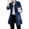 Women's Spring and Fall Single-breasted Medium-length Denim Jacket Slim Plus Size Denim Jacket