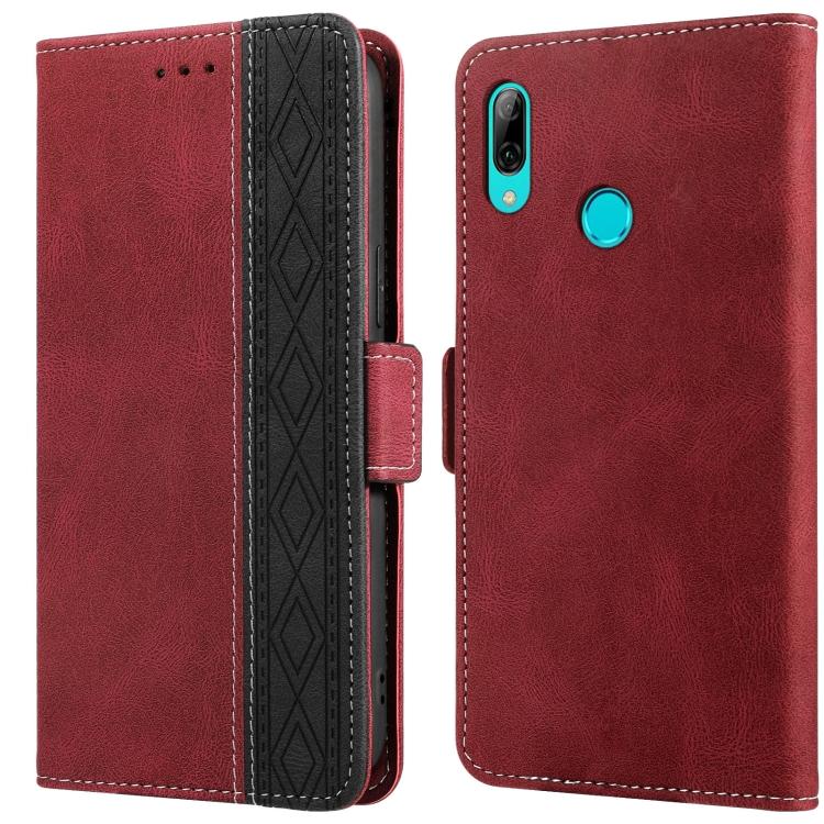 Для Huawei Y7 2019 Кожаный чехол для телефона с боковым магнитом и RFID, со швами