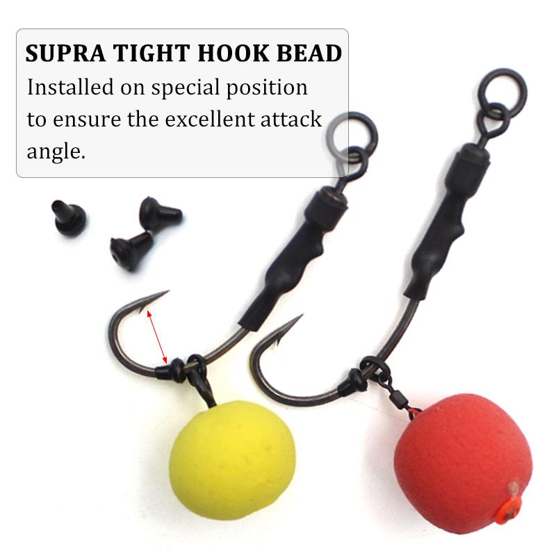 4 шт., снасти Ronnies с винтом для наживки/кольцом, вертлюг, рыболовный крючок с сильным изогнутым хвостовиком, готовая оснастка для ловли карпа, аксессуары для ловли карпа, снасти