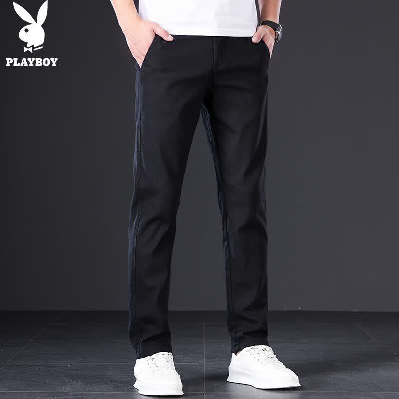 PLAYBOY Men's Slim Fit Tapered Casual Pants