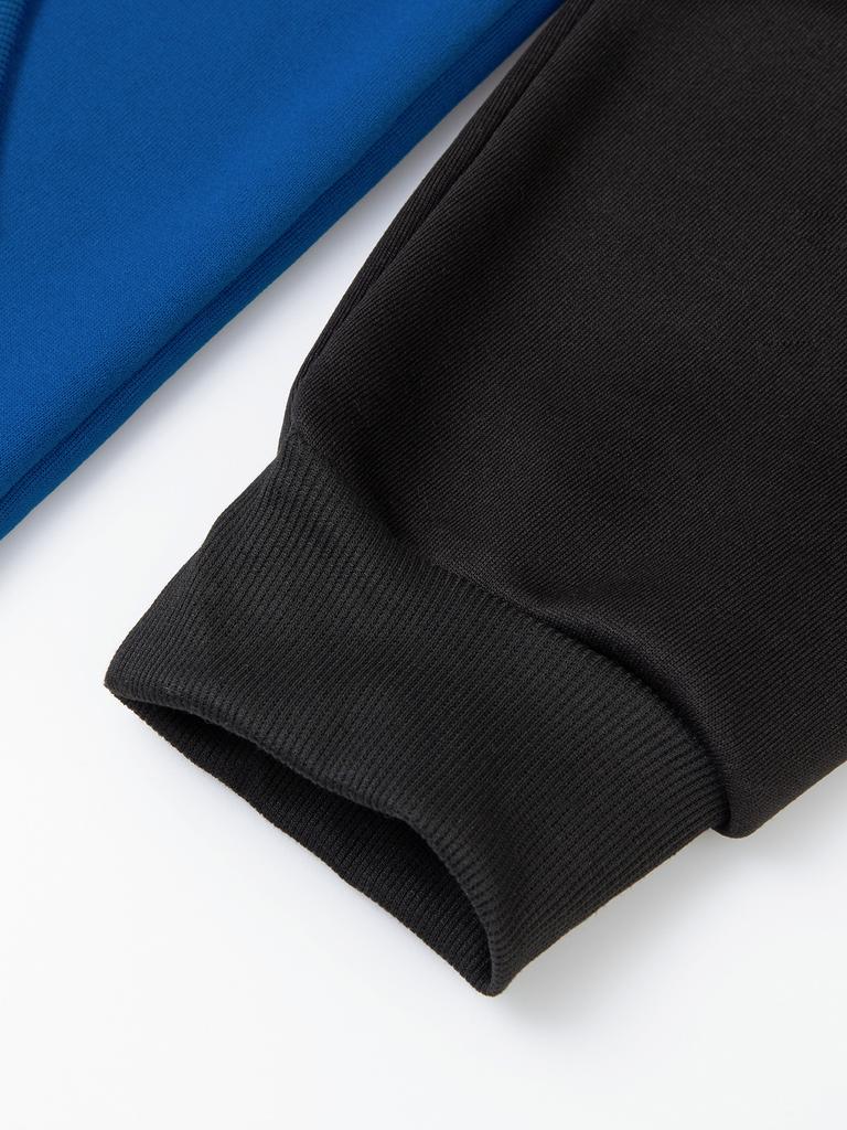 Европейский размер Зимняя мужская толстовка Модная Лоскутная Цветная Спортивная одежда для фитнеса с капюшоном Повседневная контрастная куртка с рукавами реглан Пальто Верх