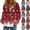 Women's Fashion Short Coat Casual Long Sleeve Printed Single Breasted Plush Top