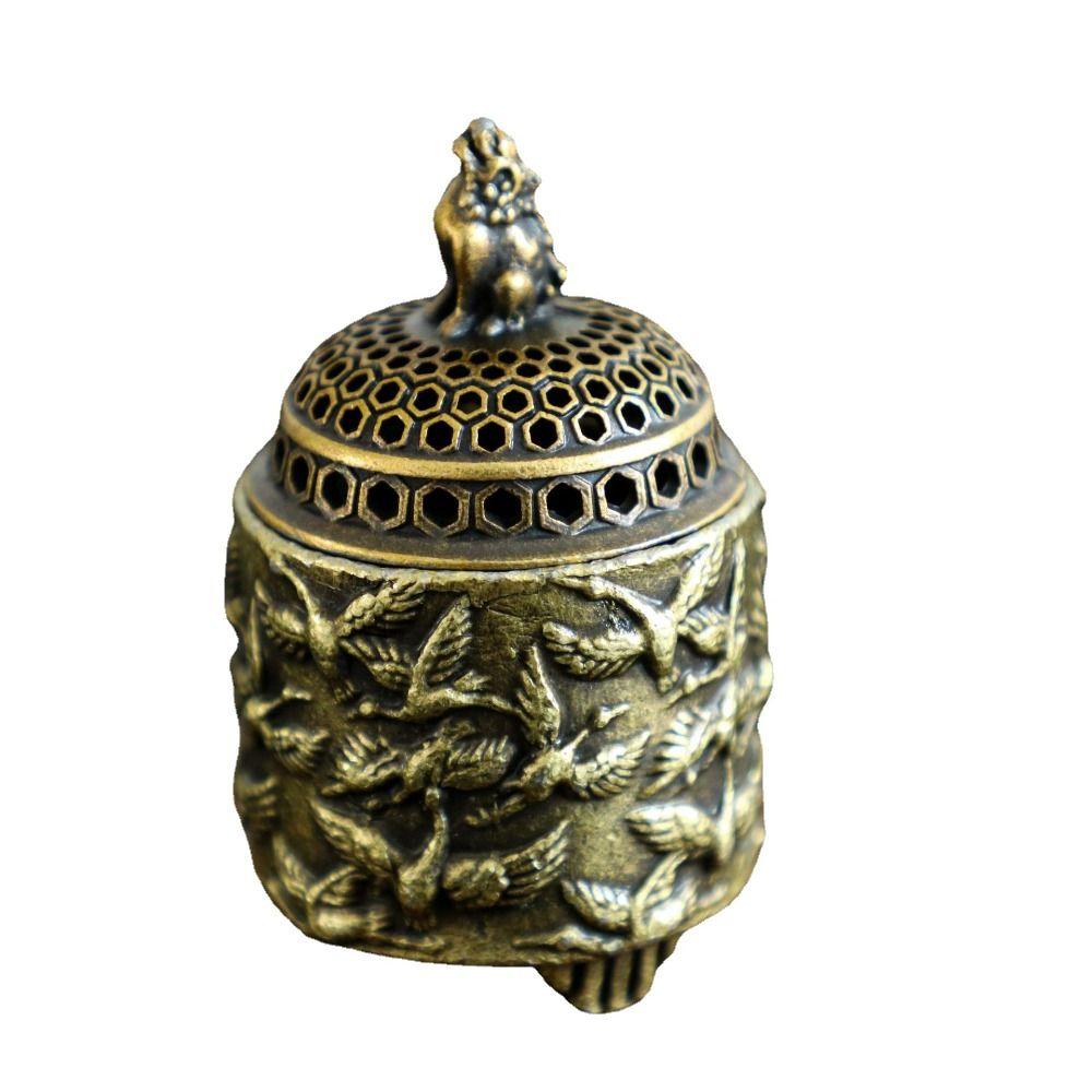 Zinc Zinc Zinc Alloy Tripod Zinc Zinc Alloy Incense Tray Tripod Buddha Incense Tray Retro Crane Incense Holder Office