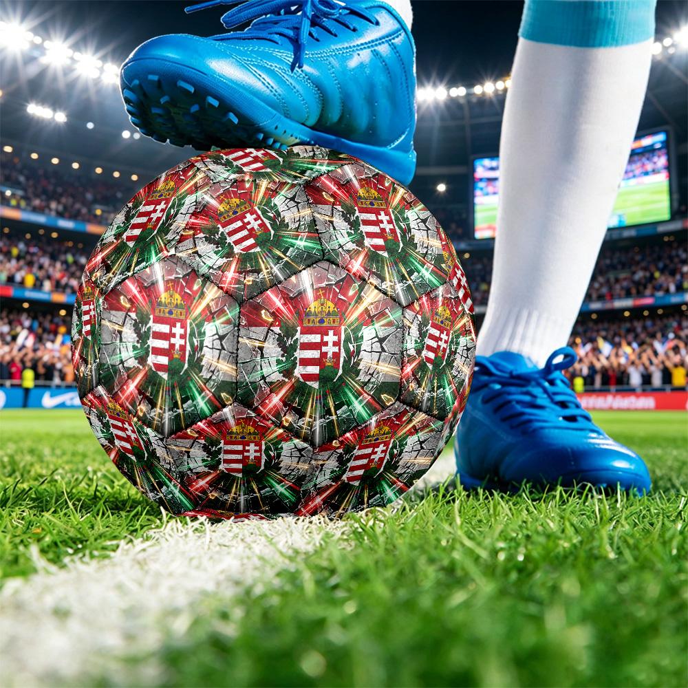 Hungary Football Printed Size 5 Soccer Ball Wear Resistant Standard Adult Training Football Fan Gift for Indoor Outdoor Match Sports