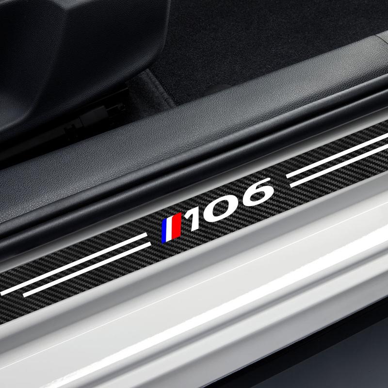 4 шт. Наклейка на порог автомобиля из углеродного волокна для Peugeot GT 106 107 108, автомобильные аксессуары