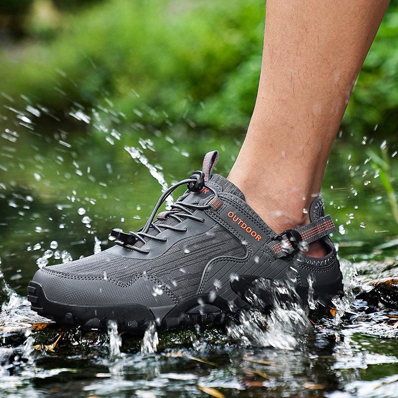 Foreign Trade New Outdoor Hiking Shoes Men's Summer Mesh Breathable Hiking Shoes Women's Soft-soled Non-slip Creek Walking Shoes Wading Shoes