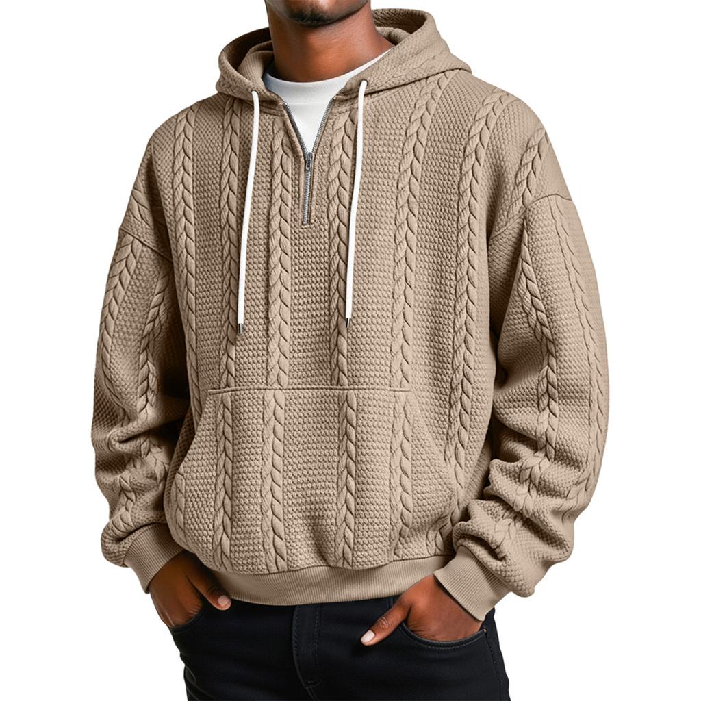 Мужская Повседневная Принт Половина Молнии Капюшон Худи