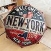 1pc American flag design Umbrella Portable Folding Umbrella Iron Frame Hole Bone Structure Outdoor Home Umbrella