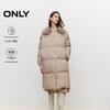 ONLY Women's Loose Fit Mid-Length 90% Duck Down Jacket with Plush Lapel