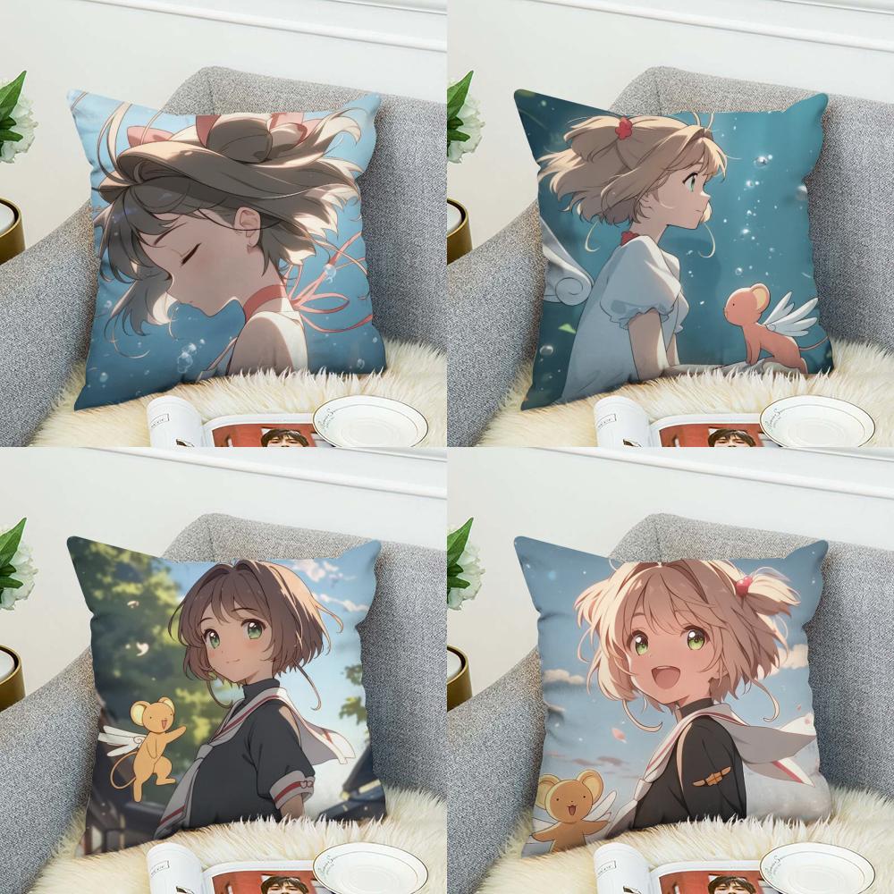 Наволочка Cardcaptor Sakura для Автомобиля Дивана Декоративная Домашняя Двусторонняя Печать Плюшевая Квадратная Подушка-Плед Чехол