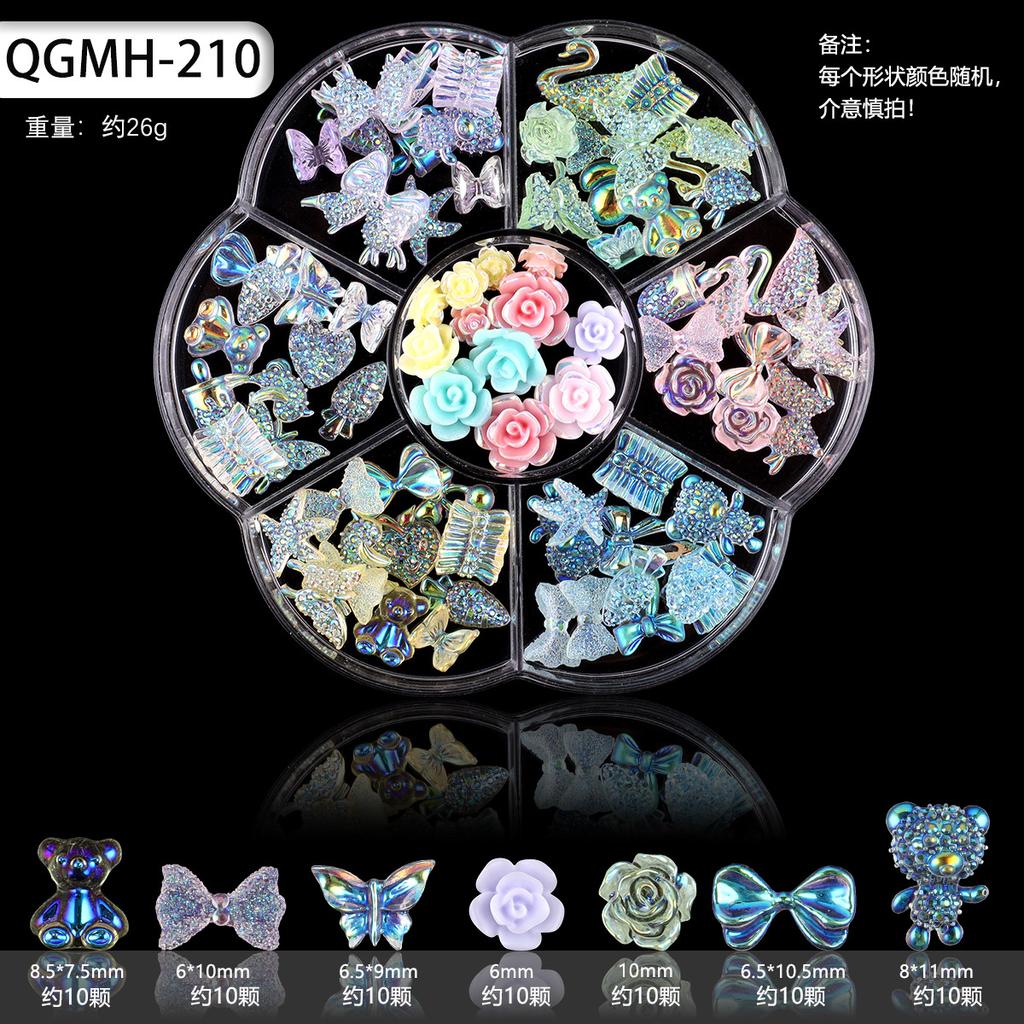 Nail Art Accessories Resin Simulation Biscuits Ice Cream Cute Cartoon Three-Dimensional Accessories Nail Mixed Bow