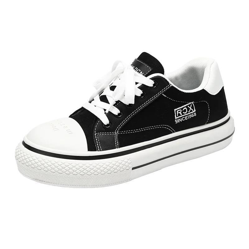 Men's Canvas Sneakers Brand Low Top Black Harajuku Big Head Platform Men Canvas Shoes Men Breathable Sport Casual Board Shoes