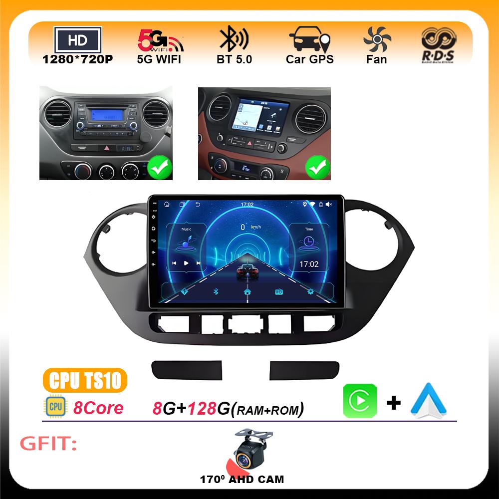 Autoradio Android 15 pour Hyundai Grand i10 i 10 2013 2014 2015 2016 2017 2018 Carplay Auto Lecteur Vidéo Multimédia Unité Principale BT