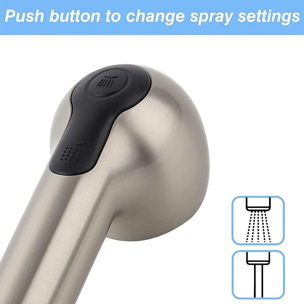 Kitchen Faucet Shower Head Pull-out Sprayer with Push Button Switching 2 Water Modes ABS Kitchen Tap Pull Out Shower Head G1/2
