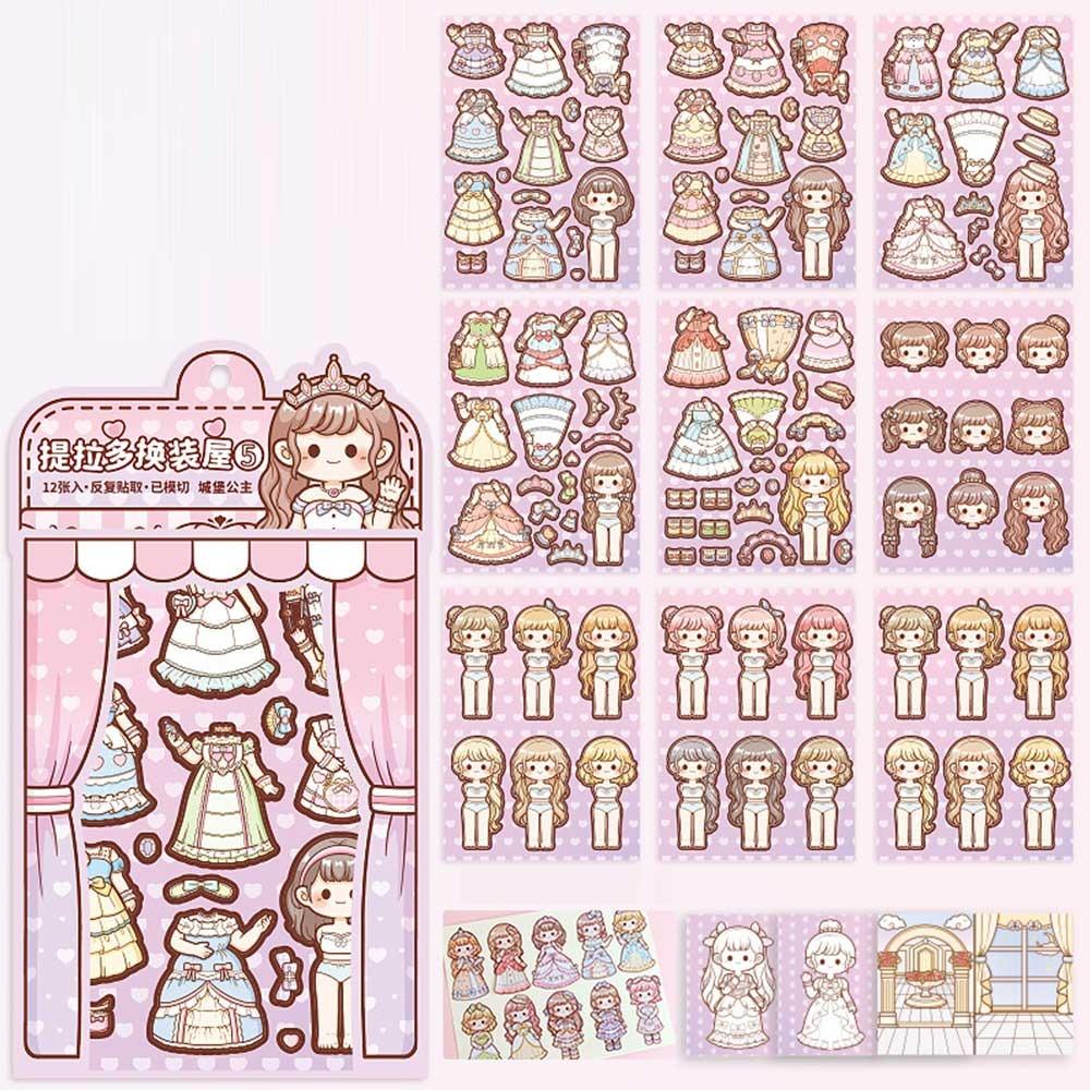 Papper Girls Dress Up Декоративные наклейки Многоцветные наклейки для детских книг