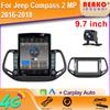 9,7-дюймовый вертикальный экран Tesla Android автомобильное радио для Jeep Compass 2 МП 2016-2018 навигация GPS Carplay мультимедийный плеер