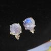 Natural Moonstone Handmade Stud Earring 925 Sterling Silver Jewelry
