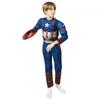 Boys Captain America Muscle Cosplay Outfit, Superhero Halloween Role Play Performance Costume