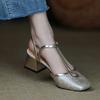Fashion Baotou Women Chunky Square Toe Shoes Autumn Fashion Sexy Sandals 2024 New Trend Dress Shoes Pumps Slingback Casual Female