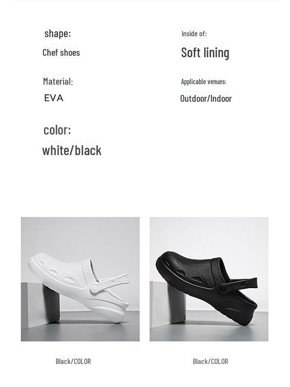 Large Size Men's Slip-Resistant Waterproof Chef Work Shoes