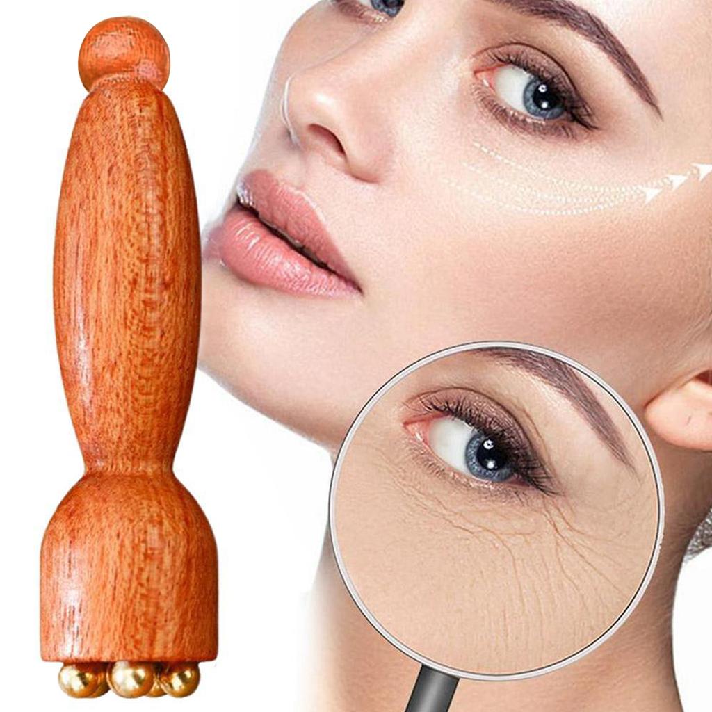 Массажер для лица «Стручок лотоса» Beauty Латунь Палисандр Инструмент Гуаша для лица Расслабление глаз Точки Меридианы Акупунктурные точки Массаж Ручной