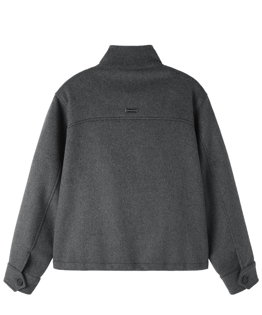 OPENYARD(OY) Wrap Short Coat - Gray