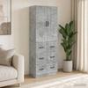 2 Piece Cabinet Set Concrete Gray 66 x 34.5 x 87 cm Particleboard