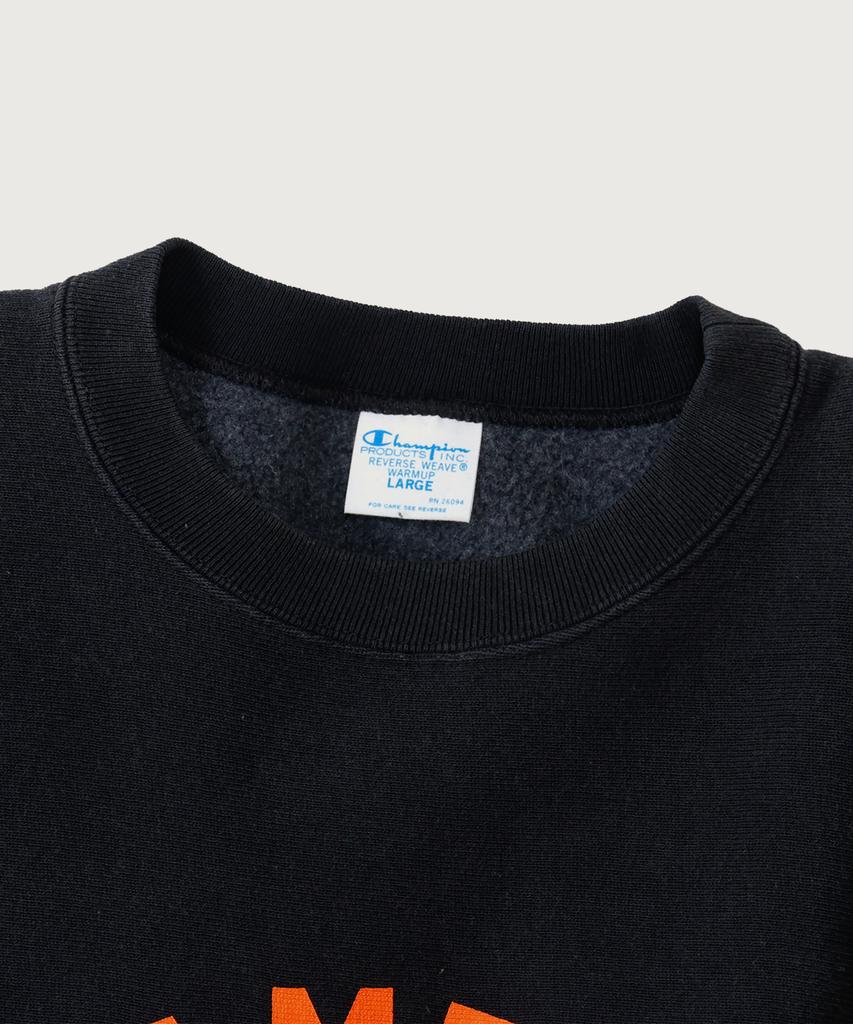 CHAMPION Reverse Weave Baseball Regular Fit Brushed Sweatshirt Off Black