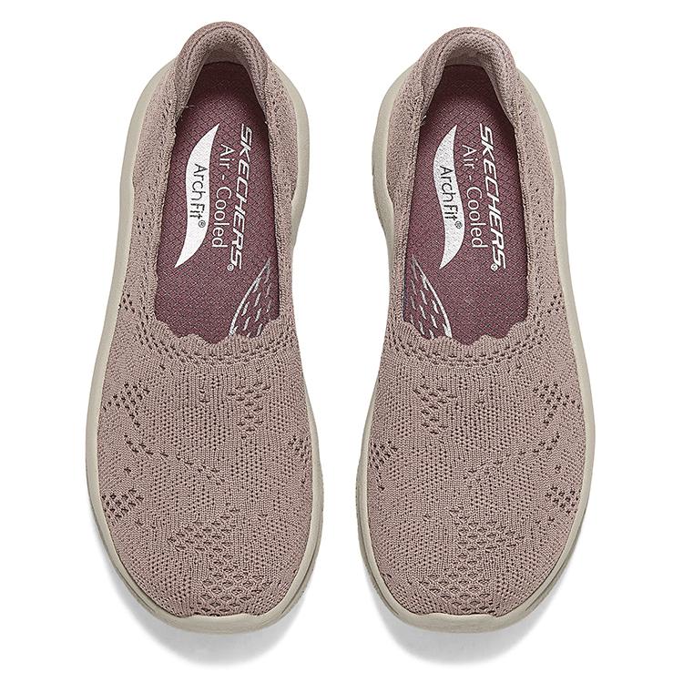 Skechers Arch Fit Mesh MC DLUX Удобные легкие низкие повседневные кроссовки для женщин Розовые 159565-MVE