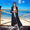 Lady Beach Cardigan Sunscreen Anti-UV Long Sleeves Lace Bohemian Style Bikini Cover-up Thin Calf Length Vacation Daily Leisure Style Coat