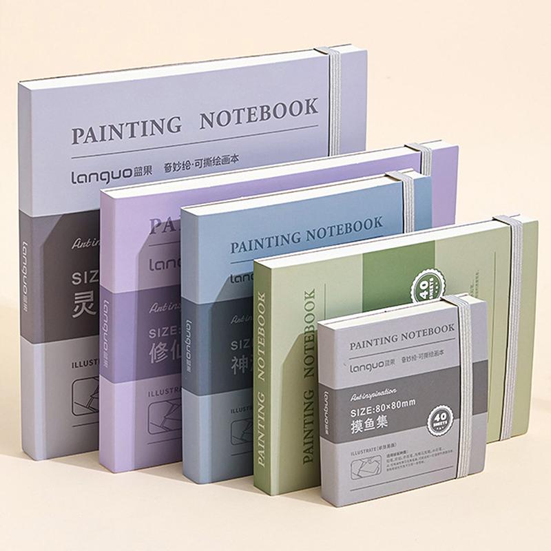 250Gsm Бумага разрываемая тетрадь для рисования Справочник 40 листов Профессиональный толстый картон Акварельный альбом для рисования Граффити Мини-книги