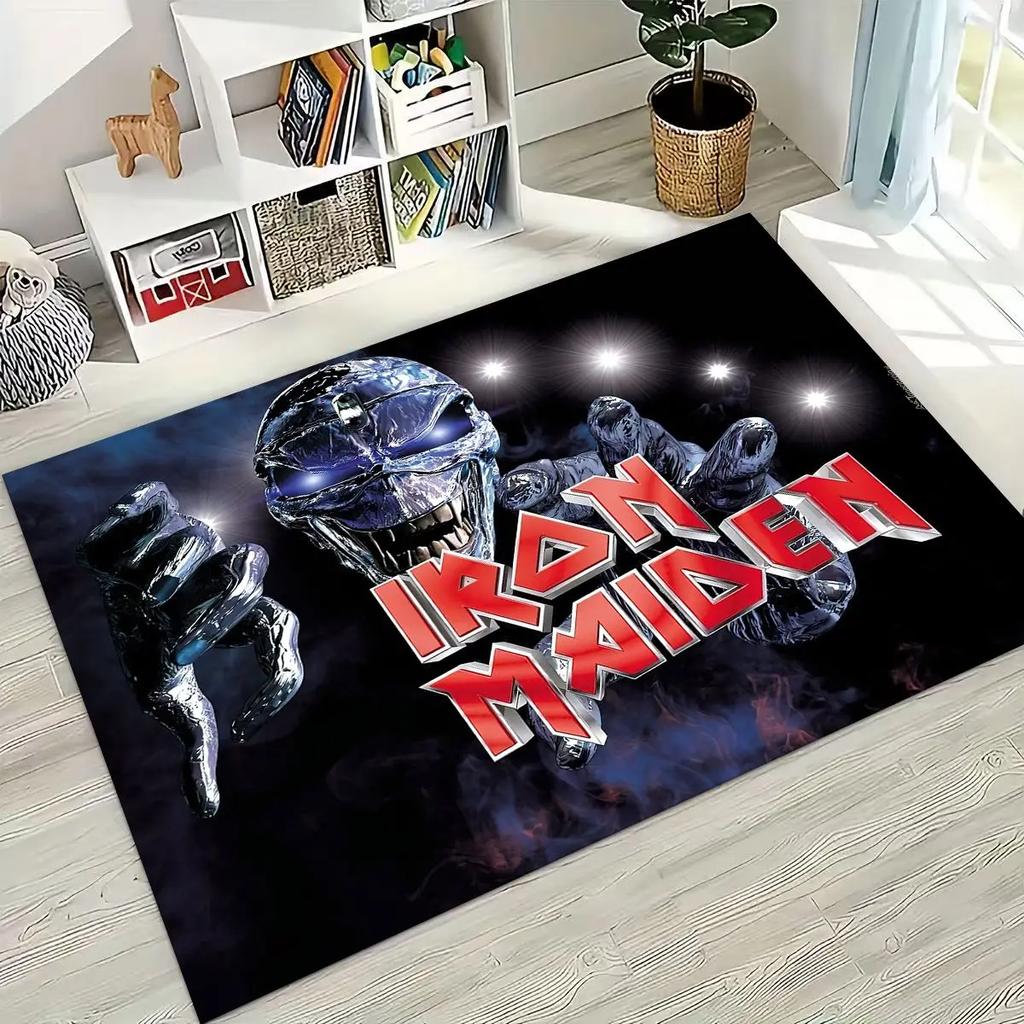 3D I-Iron-Maidens Music Band Art Carpet Rug for Bedroom Living Room Sofa Home Doormat Decor,Large Kids Non-slip Floor Mat