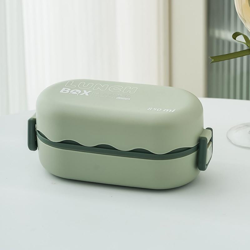 850 мл портативный двухслойный ланч-бокс для микроволновки Bento Box с посудой герметичный герметичный контейнер для хранения продуктов