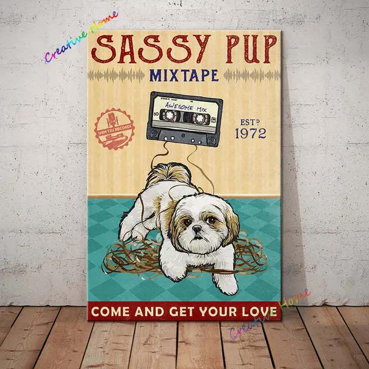 Металлическая жестяная вывеска для домашних животных, ши-тцу, мыло для мытья лап, печатный плакат, ванная комната, туалет, гостиная, домашний художественный декор стены