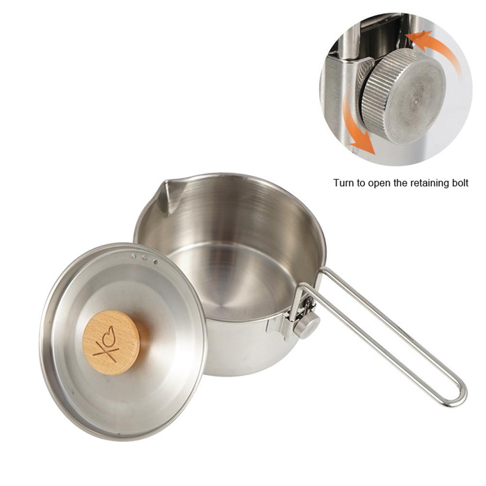 Чайник из нержавеющей стали, уличный походный горшок, портативный инструмент для альпинизма, треккинга и приготовления пищи, путешествия