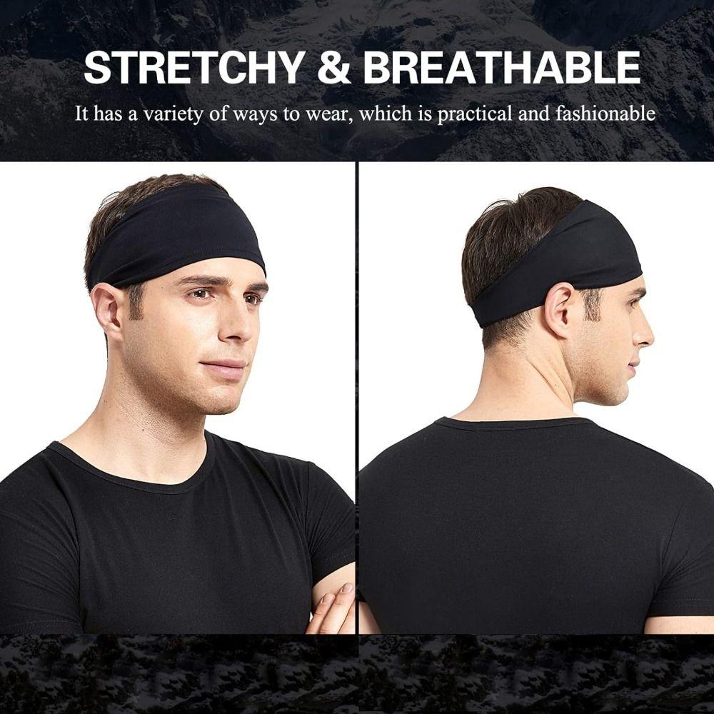 Moisture Absorbing Workout Headbands for Men Non Slip Men‘s Sports Hairband  Cycling